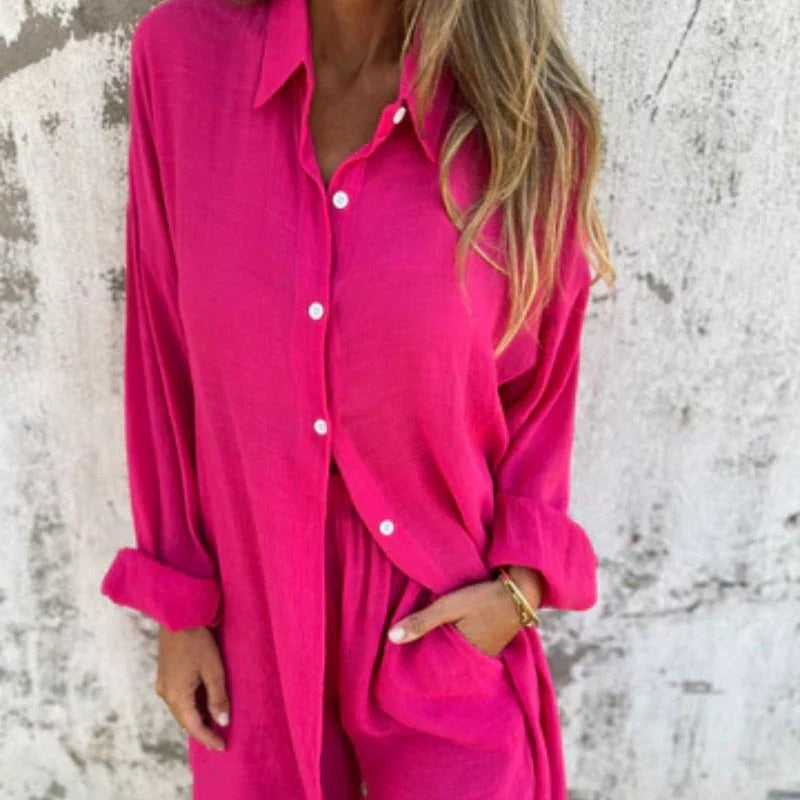 Coordinato Camicia + shorts in lino morbido