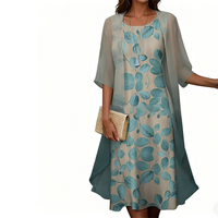 Set 2 pezzi (vestito + copriabito in velo) in cotone premium