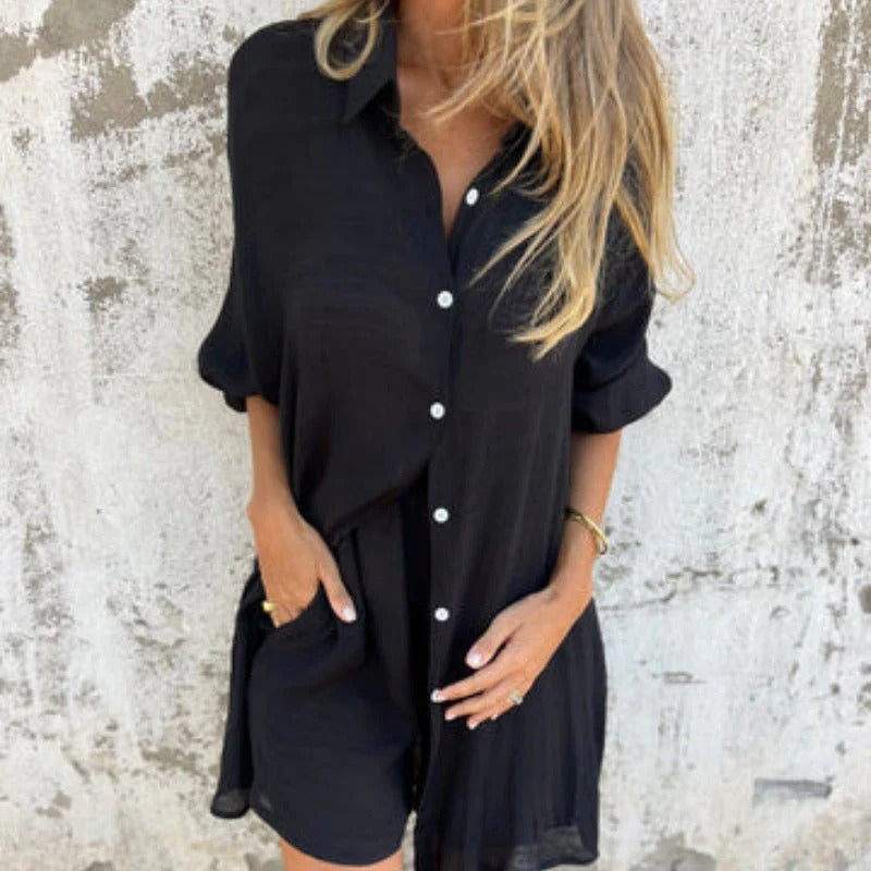 Coordinato Camicia + shorts in lino morbido
