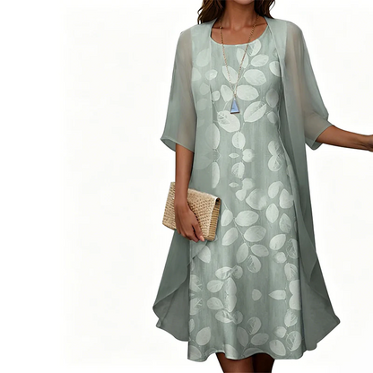 Set 2 pezzi (vestito + copriabito in velo) in cotone premium