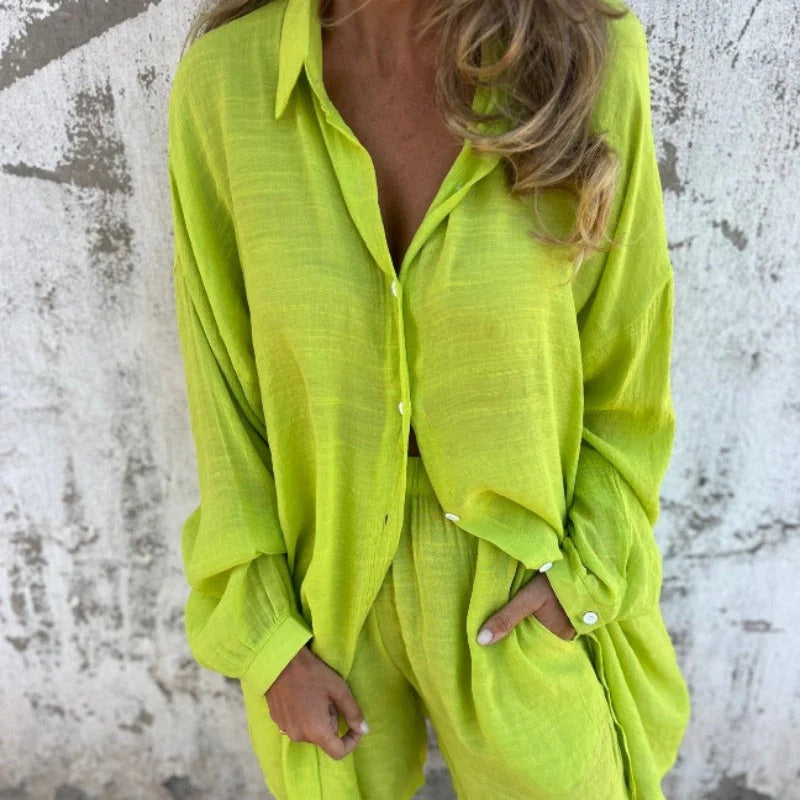 Coordinato Camicia + shorts in lino morbido