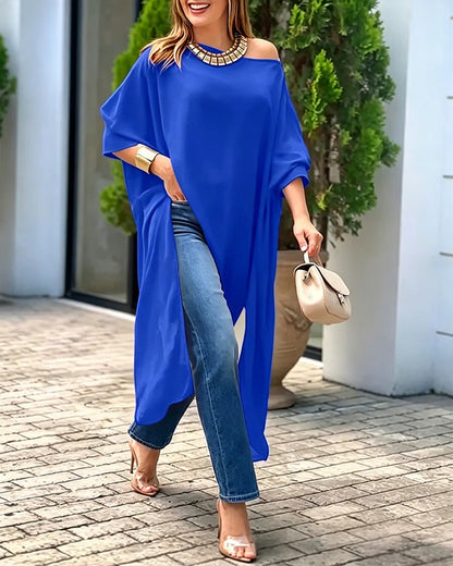 Blusa ampia asimmetrica a mantella