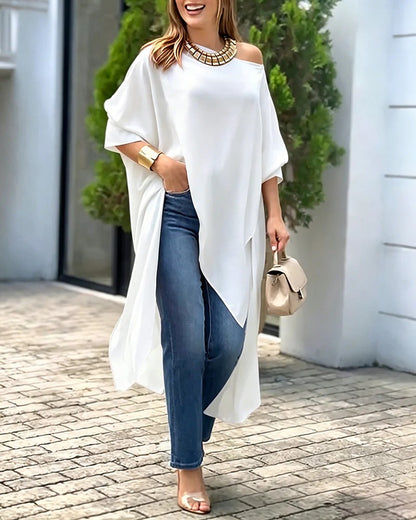 Blusa ampia asimmetrica a mantella