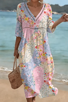 Lunessa – Abito midi con stampa floreale🌺