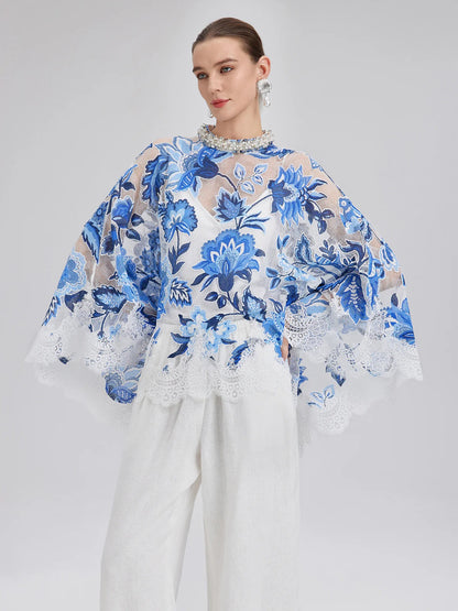 Mantella in pizzo jacquard