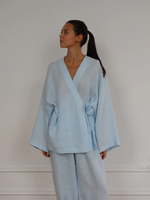 Set blue sky in cotone e lino