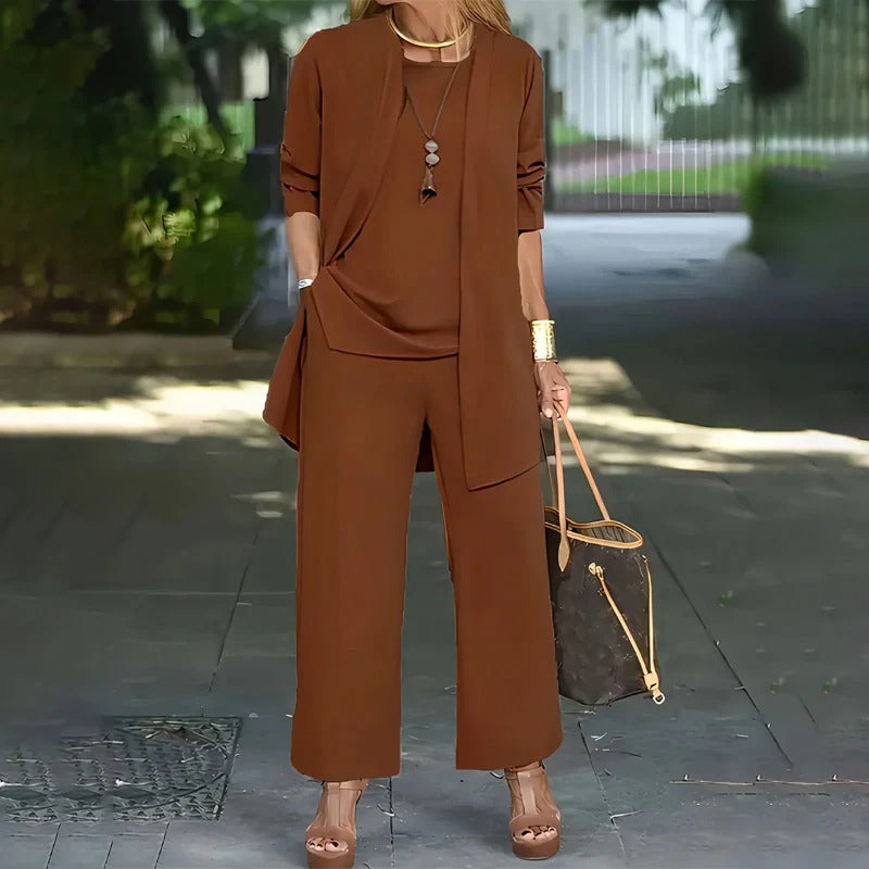 Elegante completo da donna a 3 pezzi dalla vestibilità comoda 🎁 Collana in regalo su ogni ordine