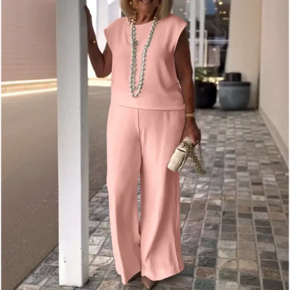 💖 Top senza maniche e pantaloni da donna in cotone e lino