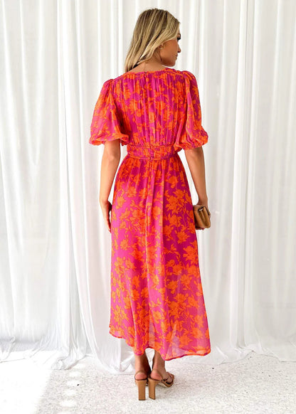 Kathy - Elegante abito lungo con scollo a V