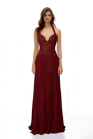 Abito a corsetto rosso rubino Ronja
