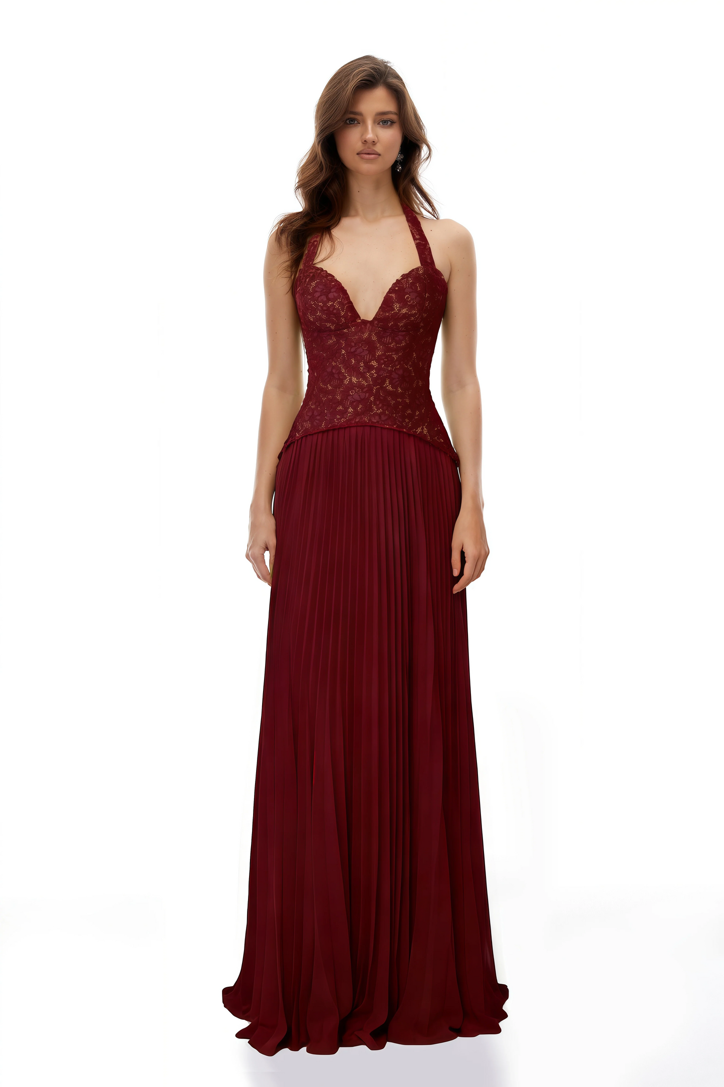 Abito a corsetto rosso rubino Ronja