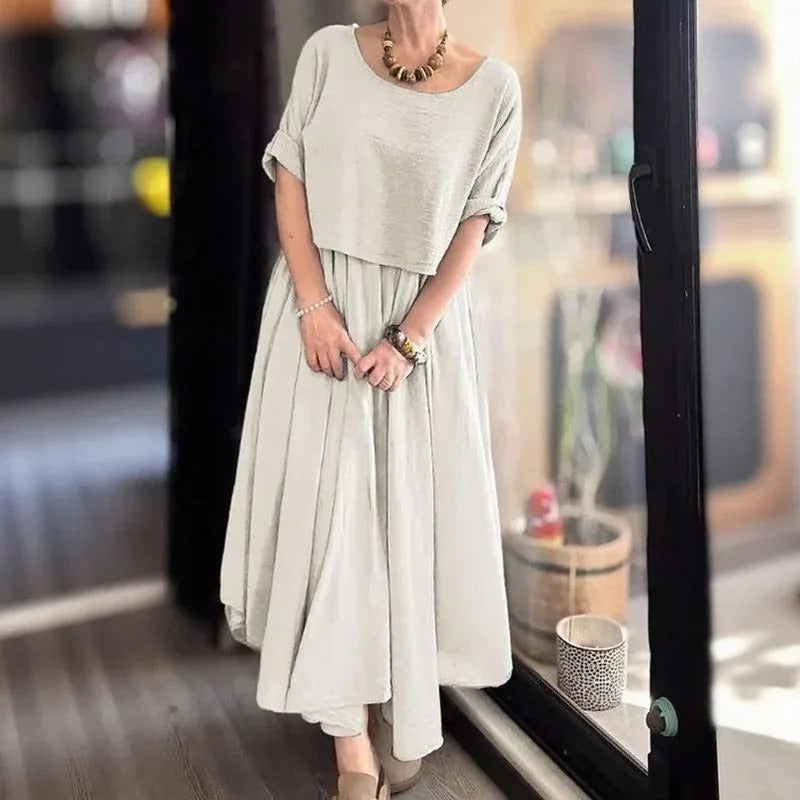 Set in cotone e lino Morocco™️ con design a strati / Due pezzi, un fascino che supera i confini!