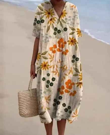 Margaret - Abito svolazzante con vivace stampa floreale🌺