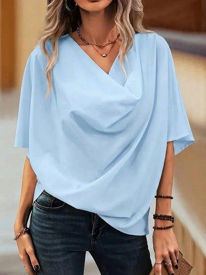 Top Zoe in cotone ampio e comodo con collo a cappuccio