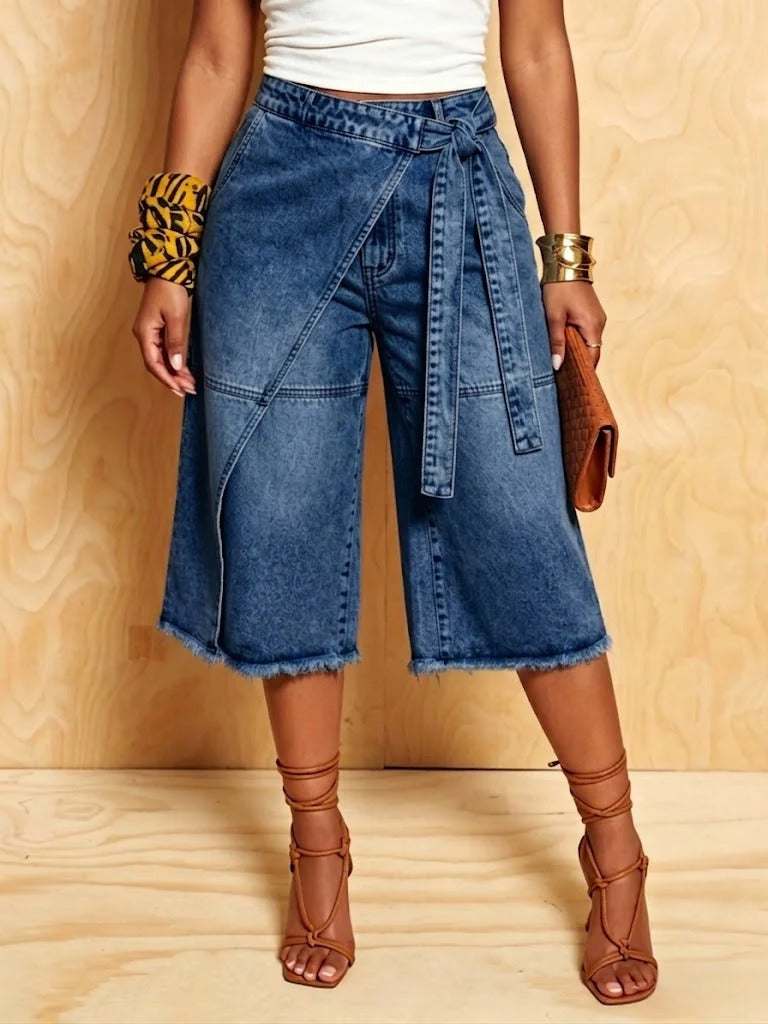 Shorts in denim casual retrò con lacci 🩵