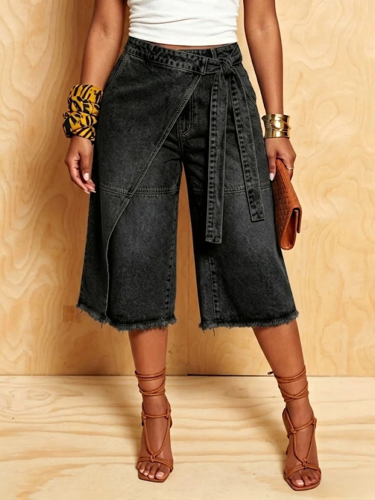 Shorts in denim casual retrò con lacci 🩵
