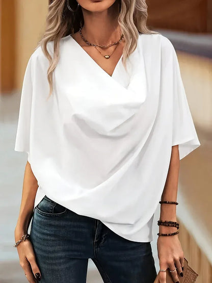 Top Zoe in cotone ampio e comodo con collo a cappuccio