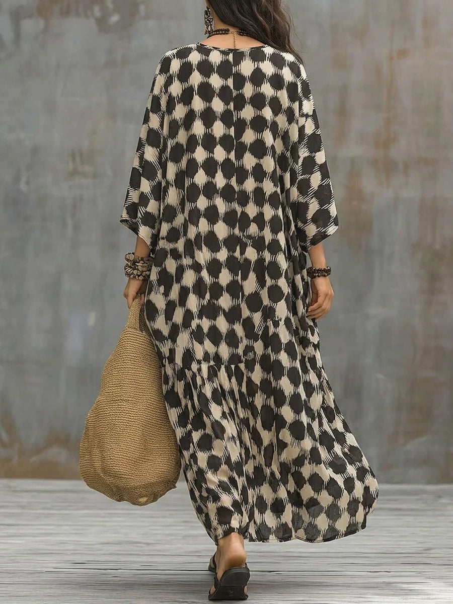 Abito Sabrina in cotone elastico e design geometrico