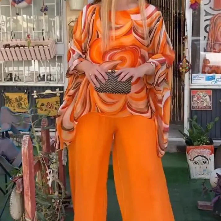 Completo LAVINIA estivo a due pezzi colorato in mussola di seta da donna🥰