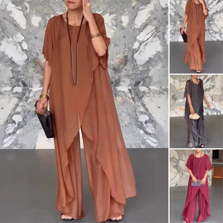 💃 Set composto da top asimmetrico e pantaloni larghi ✨
