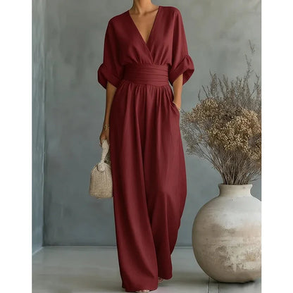 abito Elegante MATILDE con scollo a V e pantaloni a zampa