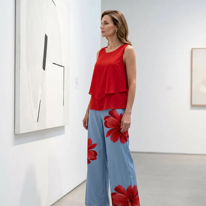 Set DAFNE a due pezzi da donna con stampa floreale estiva